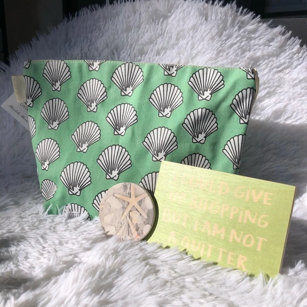 Soha Living Cosmetic Bag NWT Sea Coaster Sign Set